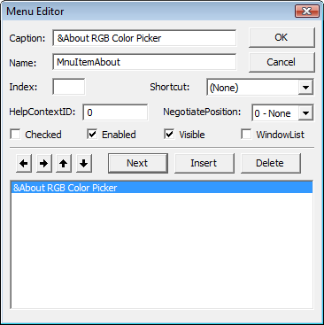Menu Editor (About)